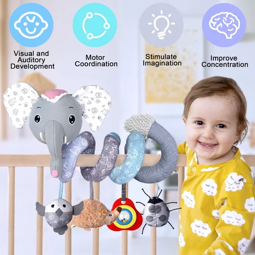 Miniatura 5 de MONSTIME Juguetes Musicales para Asiento de Automóvil Juguetes para Recién Nacidos, Juguetes para Cochecito Juguetes para Bebés 0-6 Meses Juguetes