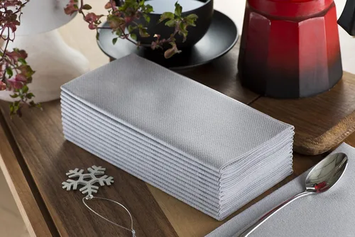Miniatura 2 de Servilletas de papel plateadas Tela desechable de lino como servilletas de cena Toallas de mano Toallas de mano Servilletas de papel suaves