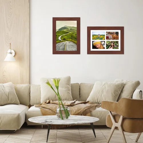 Miniatura 671 de Marcos de Fotos Collage de 13.5X15.5 con 7 Aberturas para Fotos de 4X6, Marco de Fotos Múltiples con Paspartú para Decoración de Pared, Grano