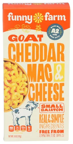 Funny Farm - Macarrones y queso para cena de queso cheddar de cabra - 6 oz.