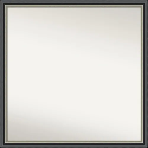 Miniatura 245 de Amanti Art Espejo de baño negro para sobre el fregadero, 23 x 23 pulgadas, espejo cuadrado negro Ashton, marco de madera tradicional mediano, se