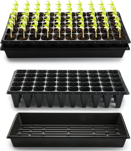 Miniatura 10 de RooTrimmer 10 paquetes de bandejas de inicio de semillas 1020 y 10 piezas de bandejas de 72 celdas para semilleros, bandeja de semilleros