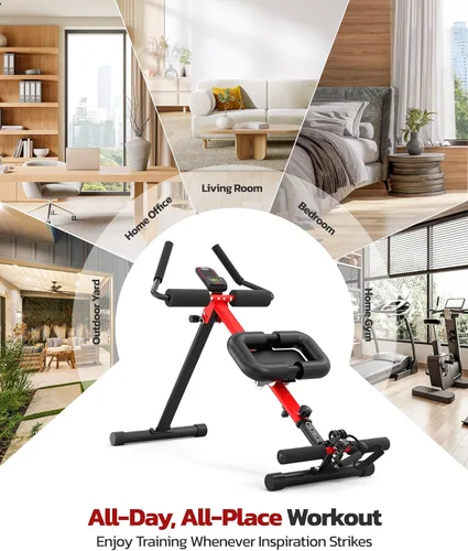 Miniatura 9 de Yoleo 2 in 1 Ab & Rowing Machines for Home, Foldable Ab Workout Equipment, Ab Trainer Machine for Stomach Workout, Ab Crunch Machine with Foam