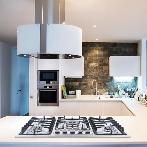 Miniatura 8 de Estufa de gas de 34 pulgadas, 5 quemadores de acero inoxidable incorporada, estufa de gas G/LPG para el hogar, cocina, comercial con protección de 5
