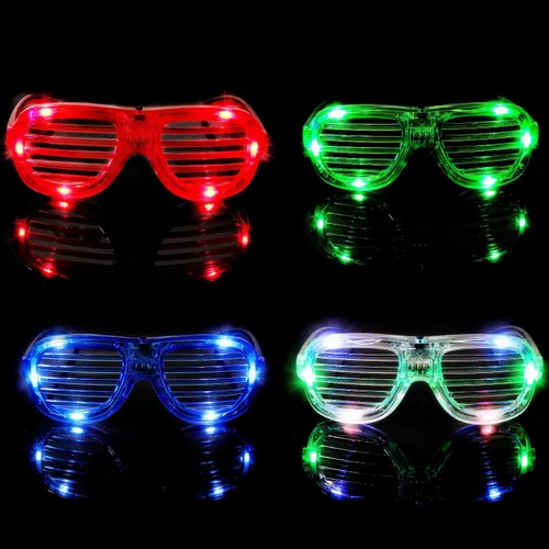 Miniatura 3 de M.Best, Moda Unisex, Resplandor Plástico, Iluminación LED, Sombras, Anteojos para la Navidad, Halloween, Fiesta de Cumpleaños, Juego de 12