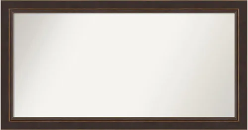 Miniatura 247 de Amanti Art Espejo de baño de bronce para sobre el fregadero, 24 x 24 pulgadas, espejo cuadrado de bronce Lara para tocador, marco de madera