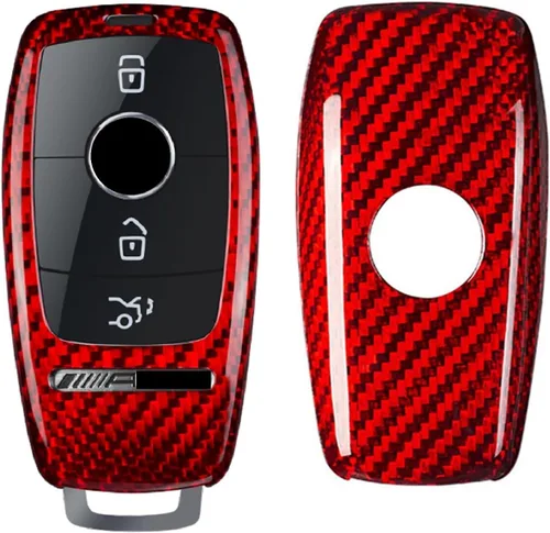 Miniatura 12 de Funda para llavero de fibra de carbono genuina para Mercedes-Benz 2019-2022 Clase C Clase G Clase 2017-2022 Clase E 2018-2021 S Class Smart Car