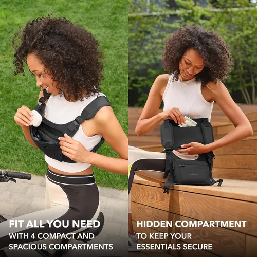 Miniatura 4 de Trailoom Paquete de cofre para correr, chaleco reflectante, repelente al agua, soporte para teléfono, bolsa de entrenamiento para corredores