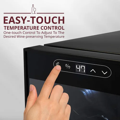 Miniatura 5 de Schmecke - Refrigerador de vino con compresor de 34 botellas con cerradura Gran bodega independiente Refrigerador de vino digital 41f-64f