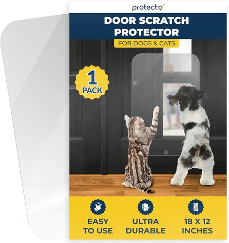 Miniatura 10 de PROTECTO Paquete de 2 protectores de puerta resistentes contra arañazos de perros, 30 x 20 pulgadas, protector de arañazos de puerta transparente