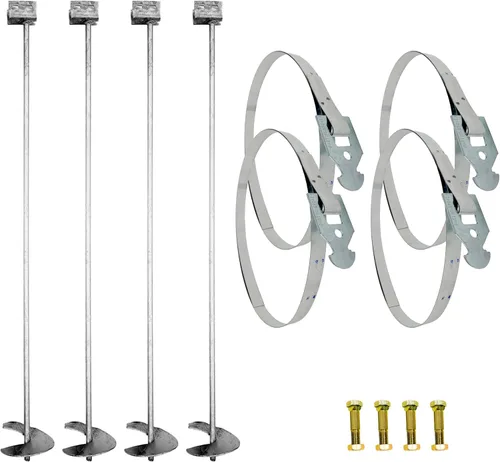 Miniatura 5 de Tie Down Kit de anclaje de doble cabeza de 36 pulgadas x 3/4 pulgadas con correas y pernos (paquete de 4)
