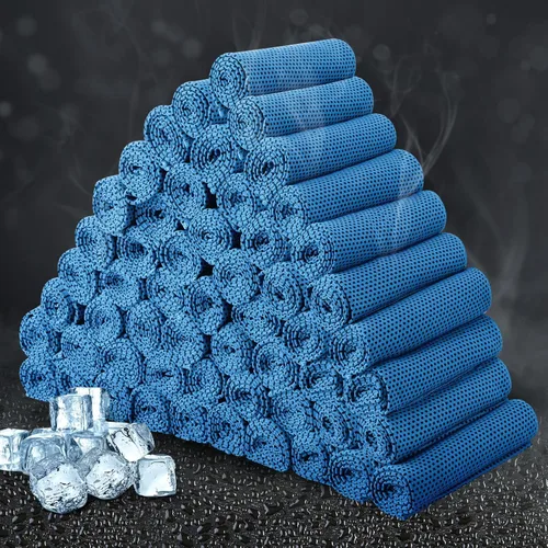 Miniatura 10 de Honoson Toalla de enfriamiento a granel – Toallas frescas para cuello y cara, microfibra transpirable y deportiva para gimnasio, yoga, viajes, Azul