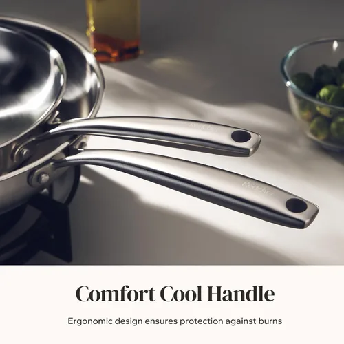 Miniatura 5 de Redchef Sartén grande de acero inoxidable, sartén resistente sin recubrimiento para asar filetes, utensilios de cocina listos para inducción