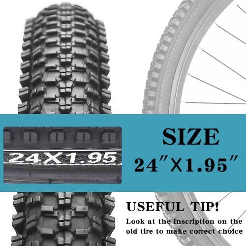 Miniatura 4 de Paquete de 1 o 2 neumáticos de bicicleta de 24"/26"/27.5"x1.95" con capa antipinchazos de 0.118 in para neumáticos de bicicleta de montaña con o sin