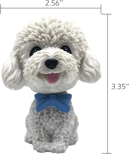 Miniatura 3 de IBWell Mini perro con cabeza de resina, para decoración de tablero de tablero de tablero de auto