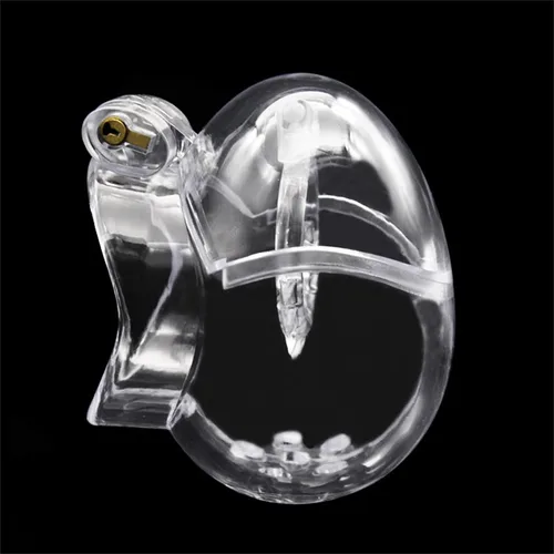 Miniatura 3 de Jaula de castidad masculina en forma de huevo con bloqueo invisible, jaula para pene con anillo de púas de sujeción completa, dispositivo