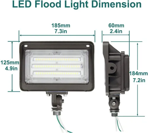 Miniatura 3 de Kadision Luz de inundación LED para exteriores de 50 W, 6500 LM (equivalente a 200 W HPS/MH) 5000 K, luz diurna impermeable para montaje en nudillos