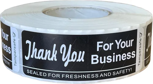 Sellado a manipulaciones – Thank You for Your Business (1 x 3 pulgadas, 500 unidades) adhesivo de seguridad para entrega de alimentos para Rollo