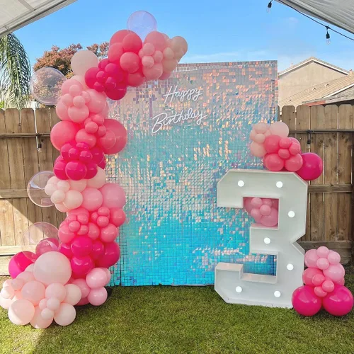 Miniatura 5 de Globos rosados metálicos, globo rosa metálico, 60 piezas, 12 pulgadas, globos de látex cromados de color perla rosa intenso rosa brillante