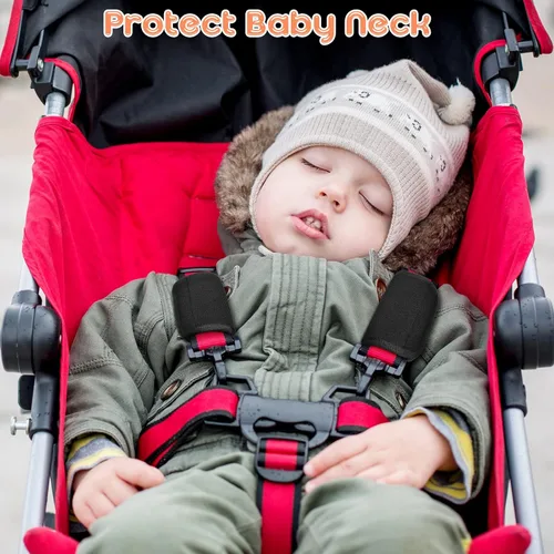 Miniatura 6 de Riakrum 6 fundas para correas de asiento de automóvil para bebés y niños, fundas de correa de asiento de automóvil, almohadillas para los hombros