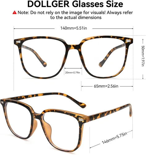 Miniatura 4 de Dollger Lentes de luz azul para mujer, lentes de bloqueo de luz azul retro para computadora, marco de lentes para hombre tortuga