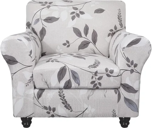 Miniatura 49 de SearchI Funda elástica para sofá con estampado, Fundas para sofá con diseño floral, 2 piezas de funda elástica para sillón con funda de cojín