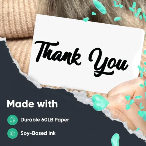 Miniatura 3 de Paquete de 25 portatarjetas de regalo con texto en inglés "Thank You", fundas de papel a granel, regalos de agradecimiento, color blanco