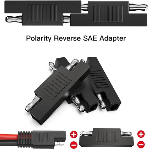 Miniatura 5 de FAWETTY Conector SAE SAE a SAE Polaridad inversa Cable de desconexión rápida Adaptador de enchufe para panel solar Cargador de energía de batería-3