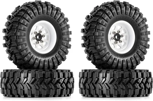 Miniatura 11 de Juego de ruedas Beadlock de 1.0 - 3.78 mm de desplazamiento para coche de oruga RC 1/18 1/24 Axial AX24 SCX24 FMS FCX24 TRX4M, Negro (W1004-T1014)