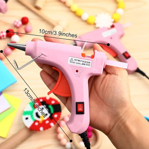Miniatura 2 de Zhengmy Mini pistola de pegamento caliente de 24 piezas con 40 varillas, manualidades, pistolas de pegamento caliente, kit de reparaciones de alta