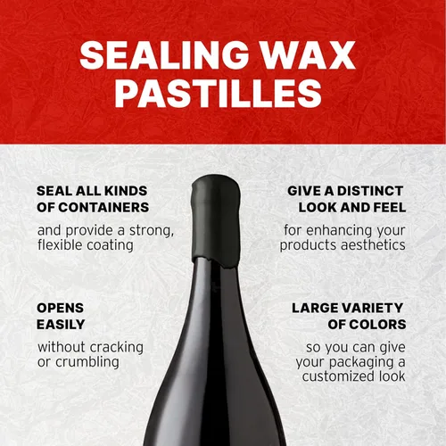 Miniatura 3 de Blended Waxes, Inc. - Cuentas de cera para sellado de botellas, perlas de sellado de cera de pastilla premium para cierre de botellas de vino, Negro