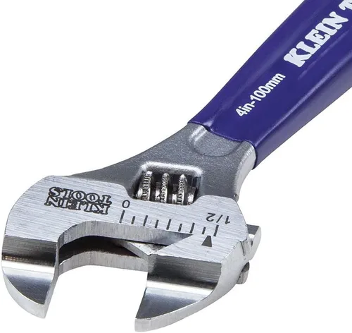 Miniatura 6 de Klein Tools D86932 Llave ajustable, forjada con mandíbula más delgada y acabado cromado de alto pulido, 4 pulgadas
