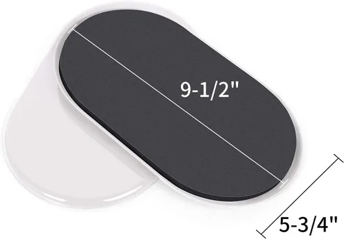 Miniatura 3 de Ezprotekt Paquete de 8 deslizadores de muebles grandes para alfombras, 9 1/2 x 5 3/4 pulgadas, almohadillas móviles ovaladas reutilizables para Beige