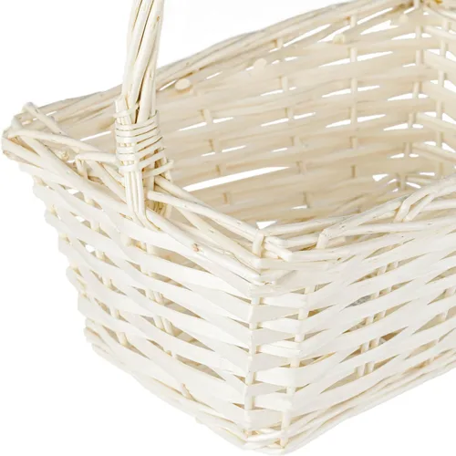 Miniatura 4 de Juego de 3 cestas de mimbre tejidas a mano con asa para cosecha ligera para almacenamiento, cestas de regalo, pícnics, huevos de Pascua