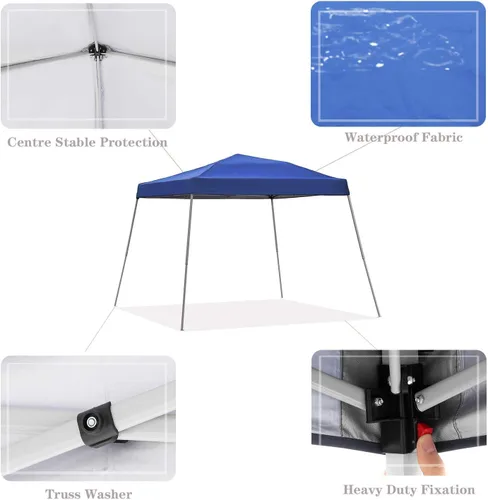 Miniatura 2 de GDY Toldo para exteriores de 10 x 10 pies, carpa desplegable portátil, toldo plegable instantáneo, toldo impermeable para patio, toldo impermeable
