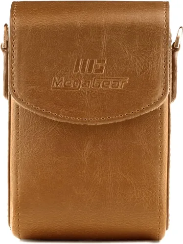 Miniatura 4 de MegaGear MG768 Funda de piel para cámara con correa, compatible con Canon PowerShot G7 X Mark III, G7 X Mark II, G7 X - Marrón claro