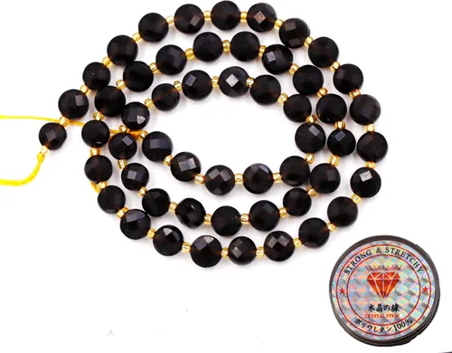 Miniatura 54 de Cuentas de piedras preciosas para la fabricación de joyas, cuentas de monedas facetadas de piedra natural piedra de sangre africana de 0.236 in