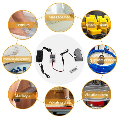 Miniatura 6 de JIAWANSHUN Motor de Vibración DC24V, Motor Rotativo de Tamiz de 3800RPM para Cama de Masaje, con Adaptador de Velocidad Ajustable y Control Remoto