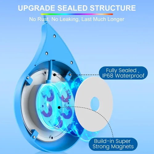 Miniatura 4 de LyLmLe Luces LED para piscina con control de aplicación, luz sumergible subacuática regulable RGB de 20 W con imanes, 800 lm, IP68 impermeable que