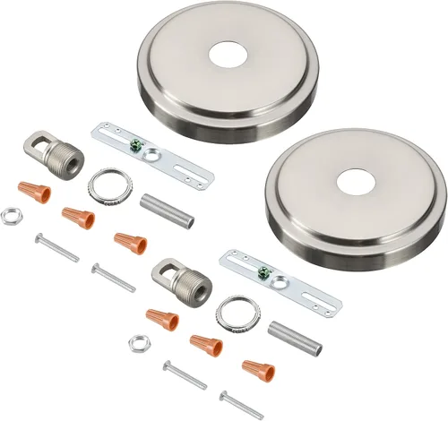 Miniatura 23 de Aspen Creative 21508-11 - Kit de lámpara de araña de transición y toldo con bucle para cuello, bronce aceitado, diámetro de 5-1/2 pulgadas, orificio