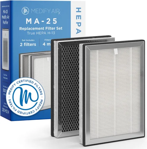 Medify MA-25 - Juego de filtros de repuesto originales para alérgenos, humo, incendios forestales, polvo, olores, polen, caspa de mascotas | 3 en 1