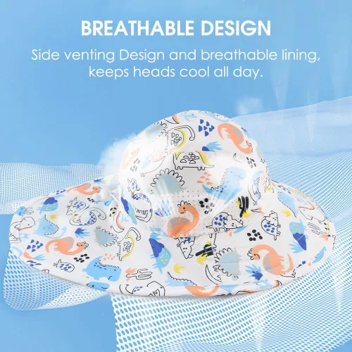 Miniatura 48 de Sombrero de verano para niños pequeños con solapa para el cuello, impermeable, sombrero de natación para niños, protección UV, sombrero de playa