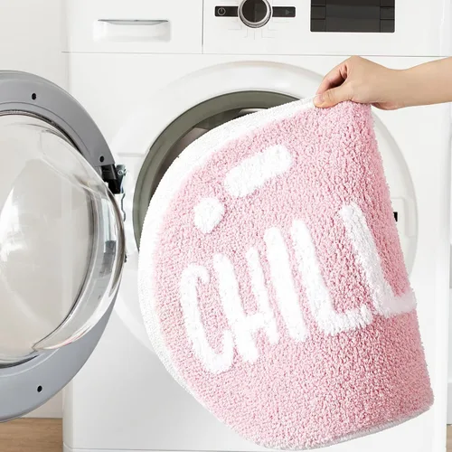 Miniatura 6 de FROZZUR Chill Pill - Tapete de baño, antideslizante, color rosa, para baño, con forma linda, para tina, tapete de felpa lavable, color rosa