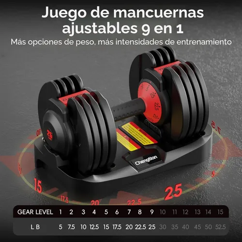 Miniatura 2 de New Upgraded Adjustable Dumbbell Set of 2 (52.5 lbs/25 lbs), 15/9 Weights Dumbbell Set with Safe Locking System, Quick Adjustable Dumbbells For Men