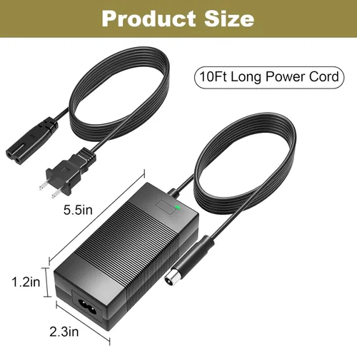 Miniatura 6 de Cargador de 42V 2A para Okai Neon 36V Batería de iones de litio compatible con Okai EA10, ES10, ES20, ES50B, ES520B Cable adaptador de corriente