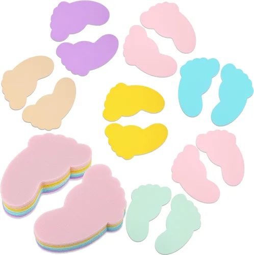 Miniatura 8 de Outus 48 puntos para pies de alfombra, alinea puntos para pies sentados para el suelo del aula, marcadores de alfombra para suministros