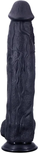 Miniatura 6 de Consolador negro súper enorme de 17.3 pulgadas, consolador de polla larga, monstruo gigante, juguete sexual anal grueso y grande con consoladores