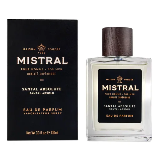 Miniatura 2 de Mistral Colonia para hombre – Santal Absolute Eau de Parfum Aroma masculino cálido y amaderado con canela, almizcle, pachulí y sándalo Colonia