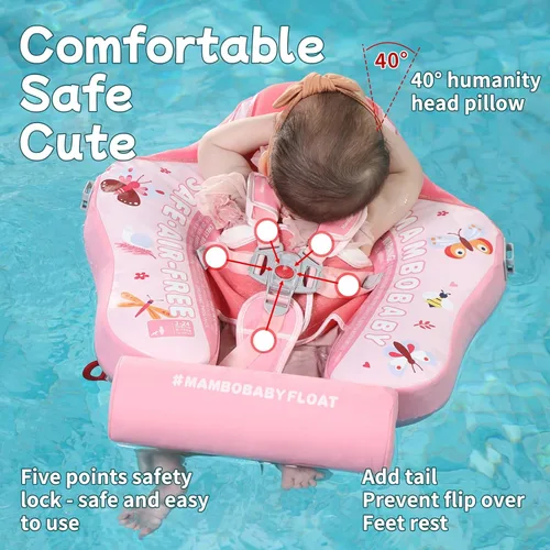 Miniatura 5 de Mambobaby Flotador con toldo mejorado no inflable para bebé, flotador inteligente de Mambo para natación, flotador de natación para bebé, flotador