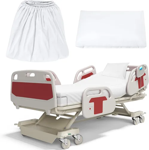 Preboun Juego de 2 sábanas de hospital de 36 x 84 x 14 pulgadas con sábanas de hospital y fundas de almohada elásticas para el hogar, mesa de Blanco